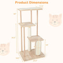 Wooden Multi-level Modern Cat Tower with Scratching Board and Post by LJGDeals