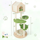 55 Inch Tall Cat Climbing Stand with Sisal Scratching Posts and Soft Cat Bed for Indoor Kittens-Green by LJGDeals
