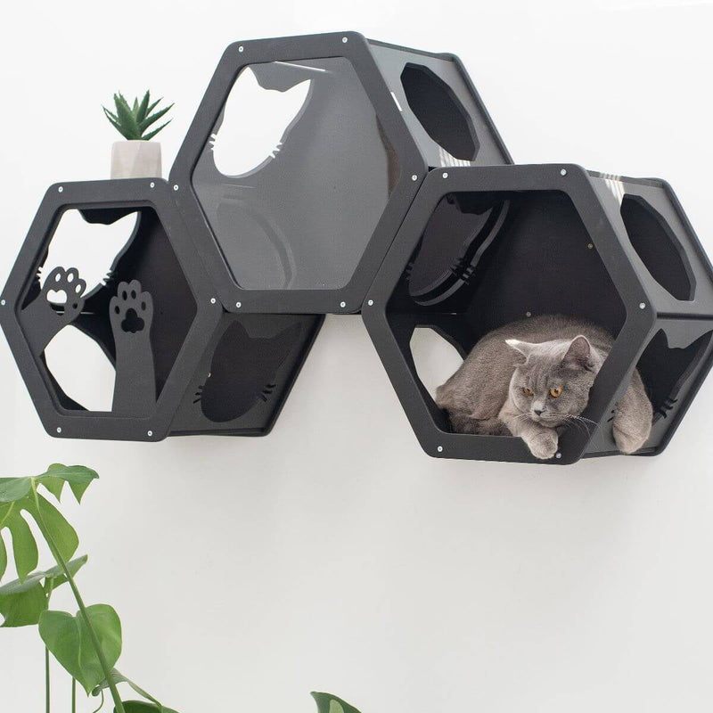 Wall Mount Cat Shelves Black, photo 3 of 5