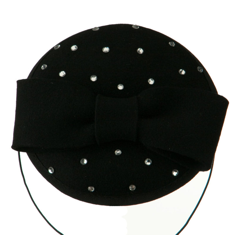 Wool Felt Cocktail Hat with Bow