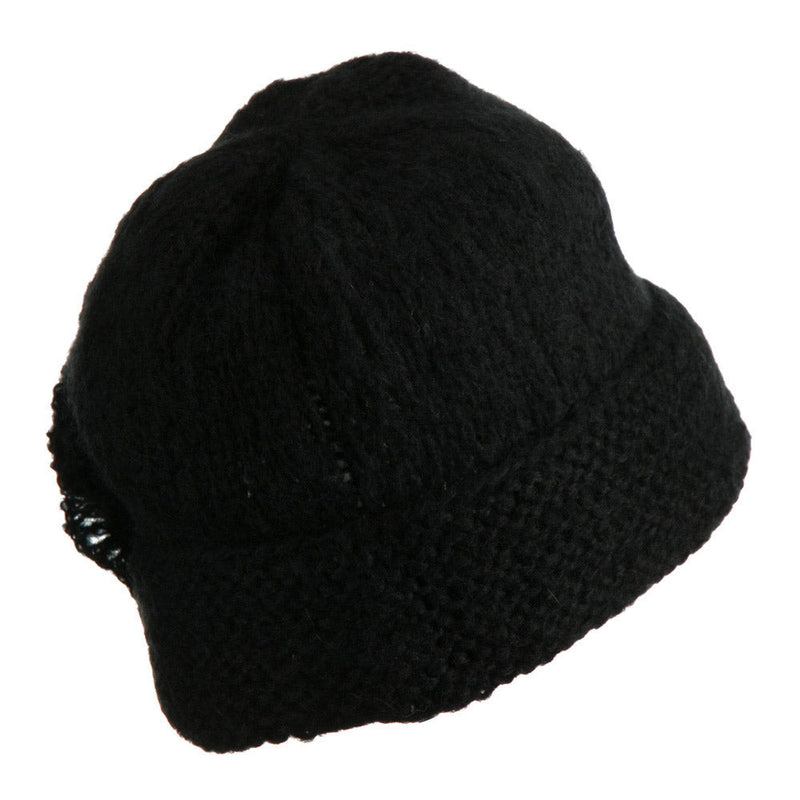 Ladies Flower Accent Cuff Beanie