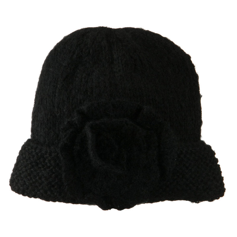 Ladies Flower Accent Cuff Beanie