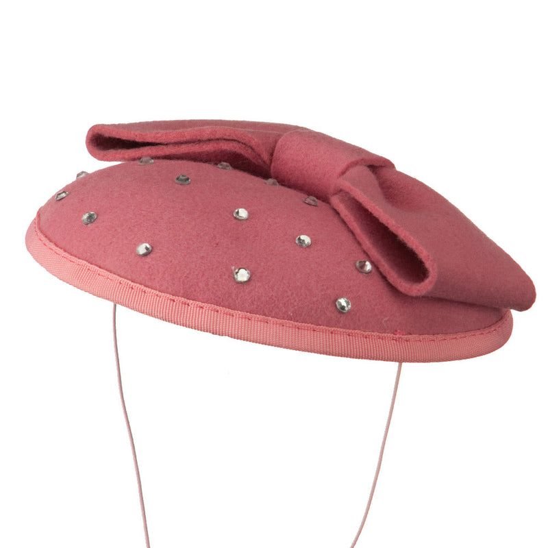 Wool Felt Cocktail Hat with Bow