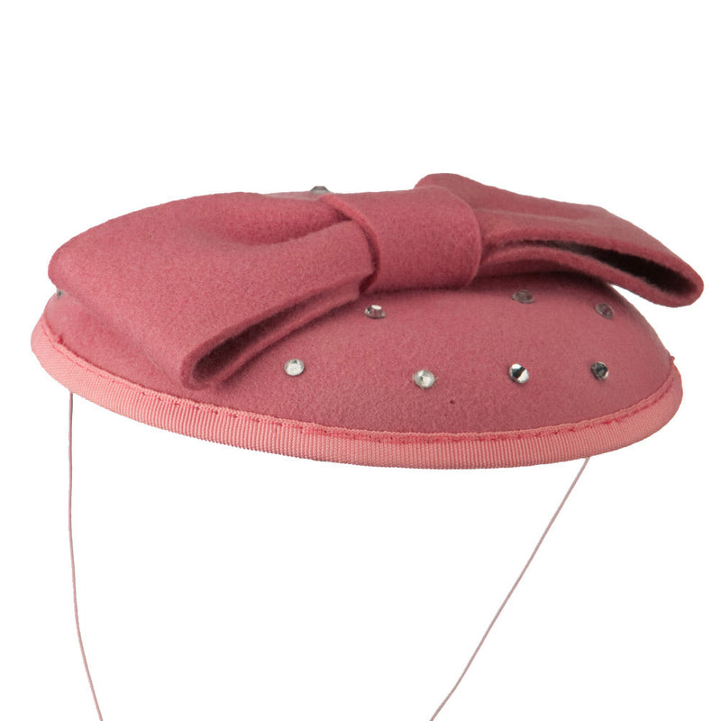 Wool Felt Cocktail Hat with Bow