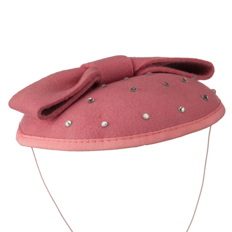 Wool Felt Cocktail Hat with Bow