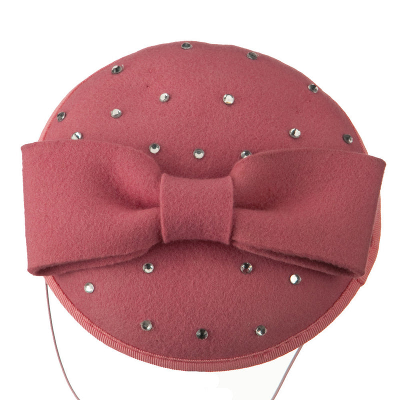 Wool Felt Cocktail Hat with Bow