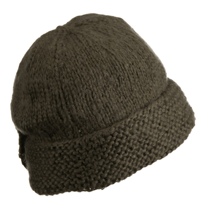 Ladies Flower Accent Cuff Beanie