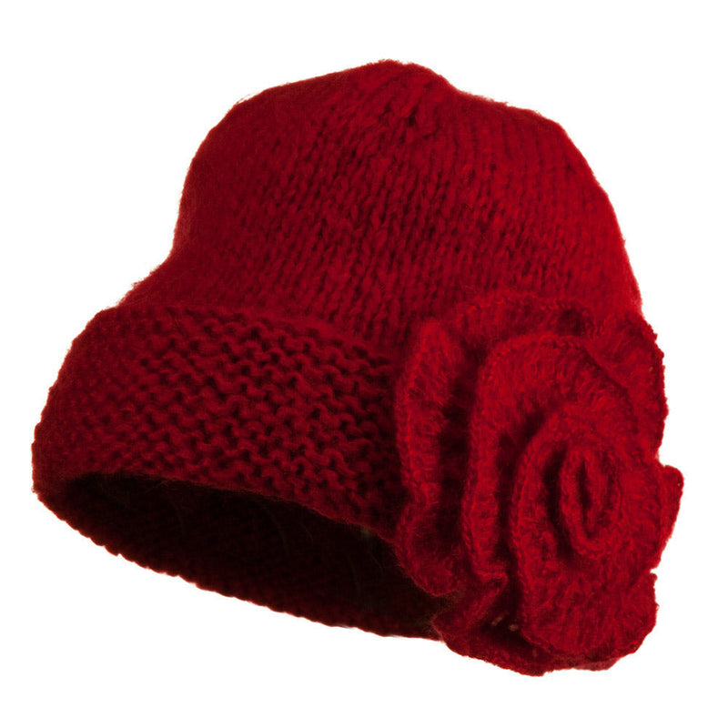 Ladies Flower Accent Cuff Beanie