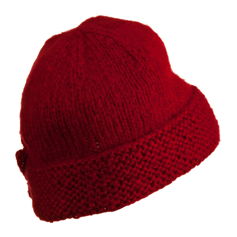 Ladies Flower Accent Cuff Beanie
