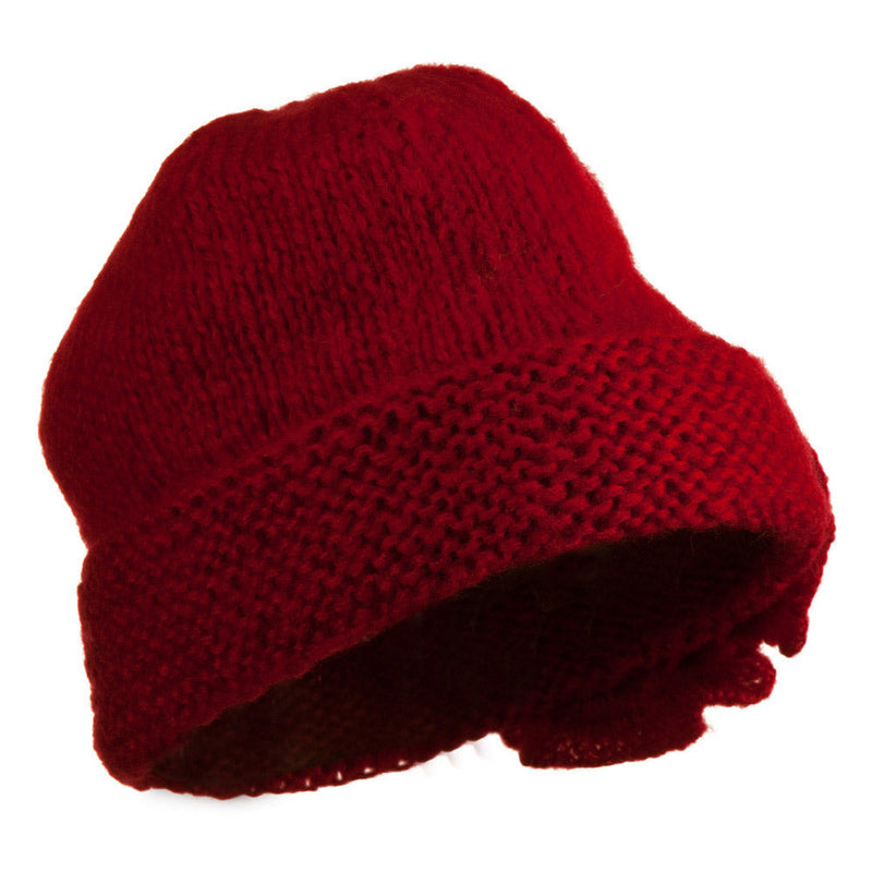 Ladies Flower Accent Cuff Beanie