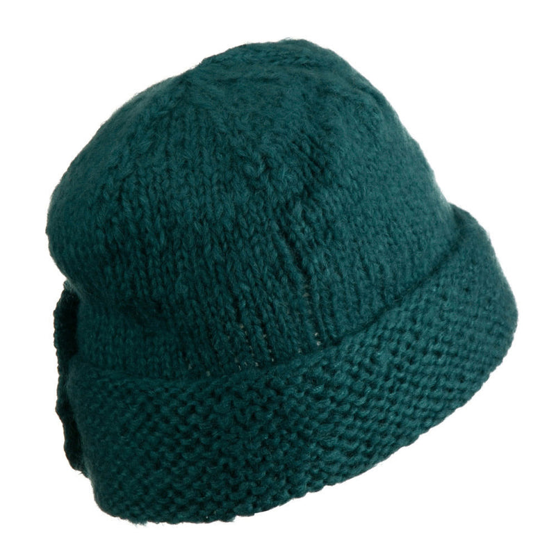 Ladies Flower Accent Cuff Beanie