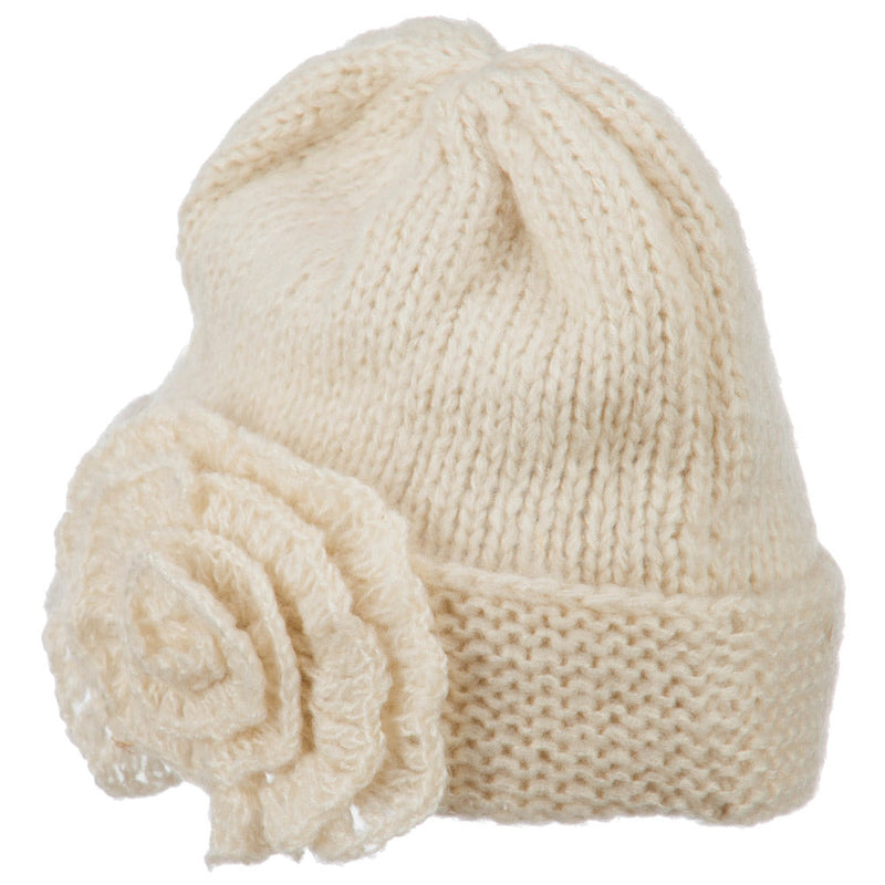 Ladies Flower Accent Cuff Beanie
