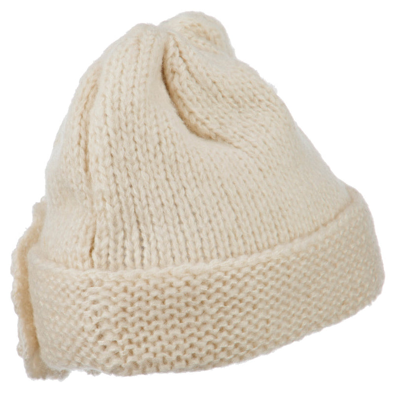Ladies Flower Accent Cuff Beanie
