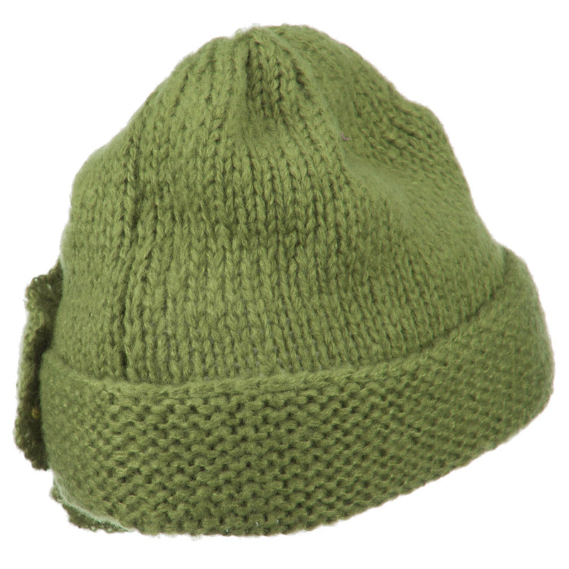 Ladies Flower Accent Cuff Beanie