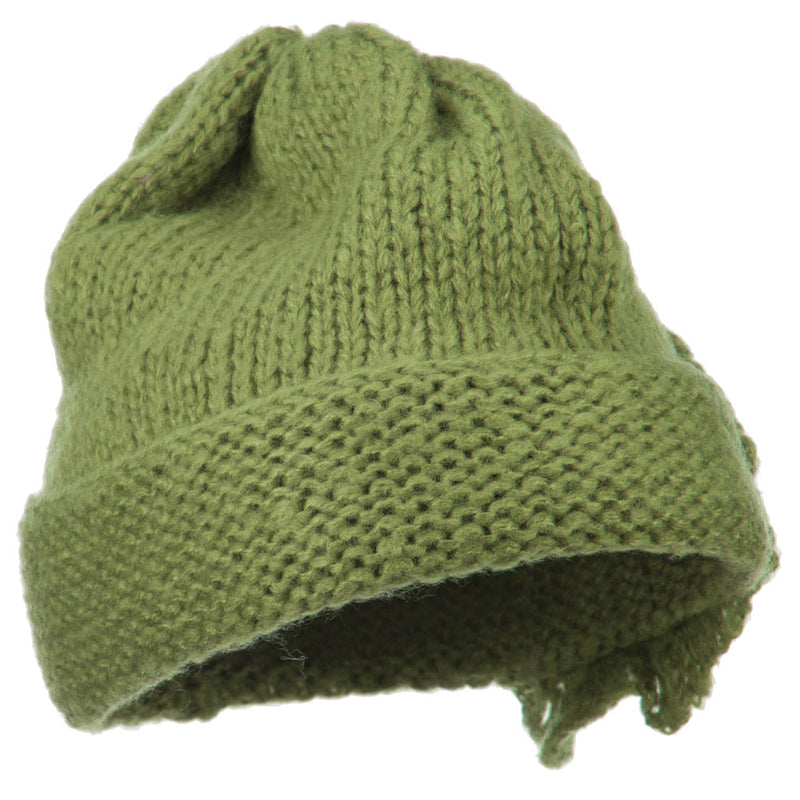 Ladies Flower Accent Cuff Beanie