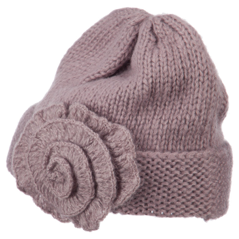 Ladies Flower Accent Cuff Beanie