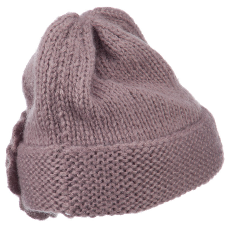 Ladies Flower Accent Cuff Beanie