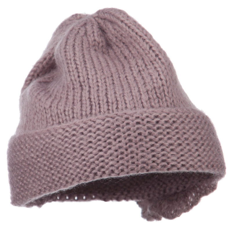 Ladies Flower Accent Cuff Beanie