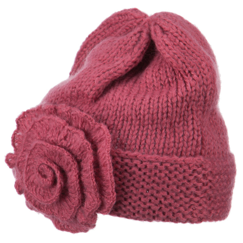 Ladies Flower Accent Cuff Beanie