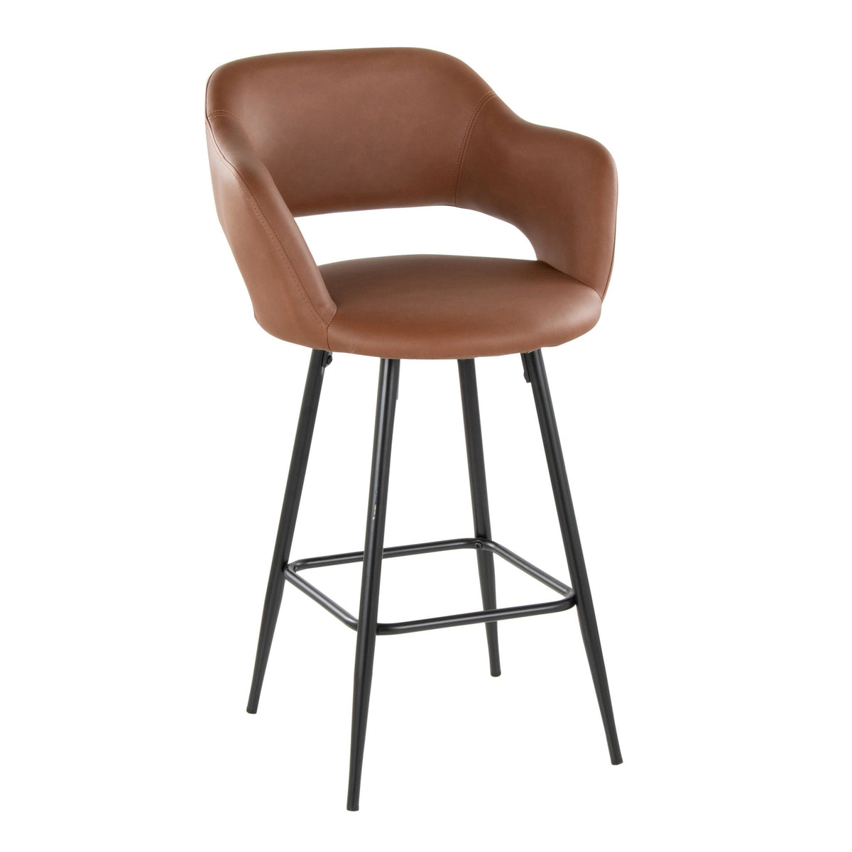 Margarite - Contemporary Fixed Height Counter Stool With Square Footrest (Set of 2), photo 17 of 20