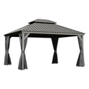 10x13ft Outdoor Gazebo with Galvanized Steel Double Roof by HouseOfZazla