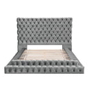 Tufted Oversized Headboard Platform Bed With Fully Upholstered Frame by HouseOfZazla