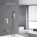 Contemporary Shower System With 12" Rainfall Head And Handheld Spray, Wall Mounted by HouseOfZazla