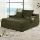 Convertible Chaise Lounge Sleeper Sofa with Cup Holders & Pillows