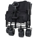 3-in-1 Convertible Folding Wagon Cart with Bench Seat & Storage