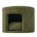 Green Pet Friendly Ottoman with Removable Pet Cushion and Hidden Pet Nook by HouseOfZazla