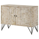 Eileen 2-door Wood Storage Accent Cabinet White Washed