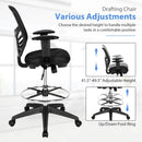 Mesh Drafting Chair Office Chair with Adjustable Armrests and Foot-Ring-Black by LJGDeals
