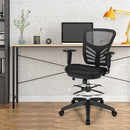 Mesh Drafting Chair Office Chair with Adjustable Armrests and Foot-Ring-Black by LJGDeals