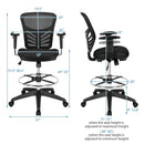 Mesh Drafting Chair Office Chair with Adjustable Armrests and Foot-Ring-Black by LJGDeals
