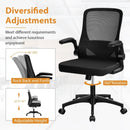 Swivel Mesh Office Chair with Foldable Backrest and Flip-Up Arms-Black by LJGDeals