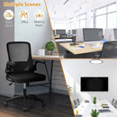 Swivel Mesh Office Chair with Foldable Backrest and Flip-Up Arms-Black by LJGDeals