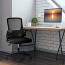 Swivel Mesh Office Chair with Foldable Backrest and Flip-Up Arms-Black by LJGDeals