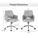Adjustable Hollow Mid Back Leisure Office Chair with Armrest-Gray by DirectDeals