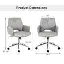 Adjustable Hollow Mid Back Leisure Office Chair with Armrest-Gray by LJGDeals