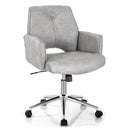 Adjustable Hollow Mid Back Leisure Office Chair with Armrest-Gray by LJGDeals