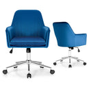 Velvet Accent Office Armchair with Adjustable Swivel and Removable Cushion by LJGDeals