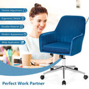 Velvet Accent Office Armchair with Adjustable Swivel and Removable Cushion by LJGDeals