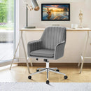 Velvet Accent Office Armchair with Adjustable Swivel and Removable Cushion by LJGDeals