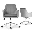 Velvet Accent Office Armchair with Adjustable Swivel and Removable Cushion by LJGDeals