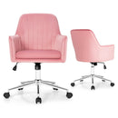 Velvet Accent Office Armchair with Adjustable Swivel and Removable Cushion by LJGDeals
