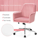 Velvet Accent Office Armchair with Adjustable Swivel and Removable Cushion by DirectDeals