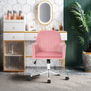 Velvet Accent Office Armchair with Adjustable Swivel and Removable Cushion by LJGDeals