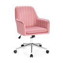 Velvet Accent Office Armchair with Adjustable Swivel and Removable Cushion by LJGDeals