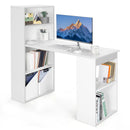Computer Desk Writing Workstation Office with 6-Tier Storage Shelves by LJGDeals