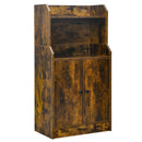 Storage Cabinet Bookcase with Doors and Display Shelf-Rustic Brown by LJGDeals